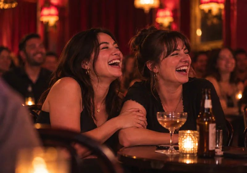 The crowd laughing at a Jetpack show